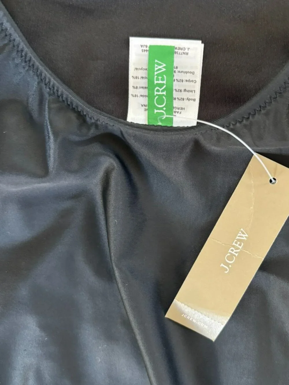NWT J. Crew Black Plunge V-Neck Cross Back One Piece Swimsuit 8